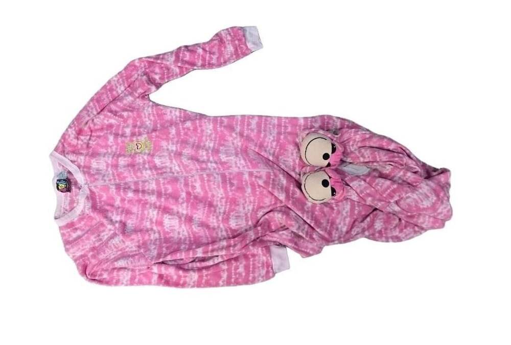 Pink Fleece One Piece Pajama Funky Monkey Womans Adult 2XL